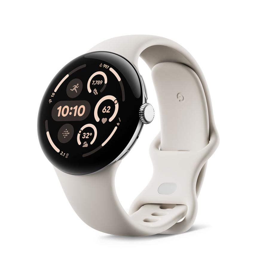 Google Pixel Watch 3 45mm [Polished Silver アルミケース/Porcelain 