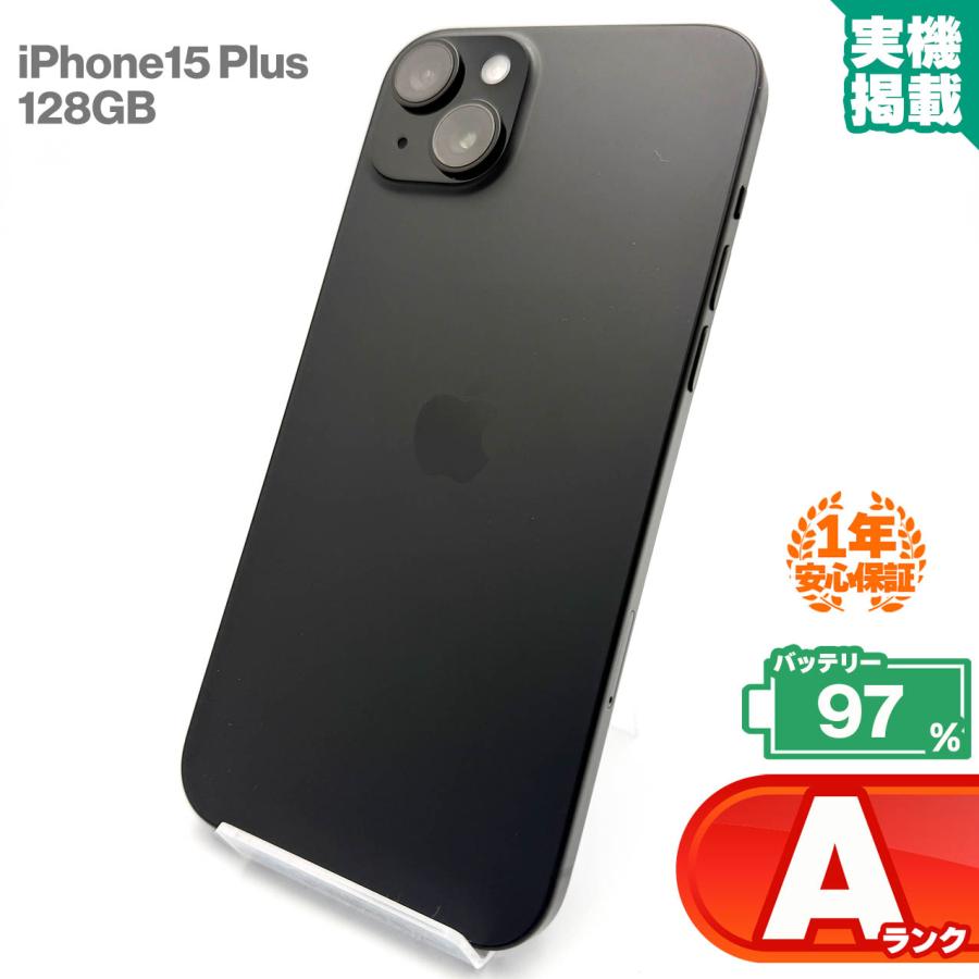iPhone 15 Plus 安心の1年保証！iPhone15 128GB ブラック 本体 中古