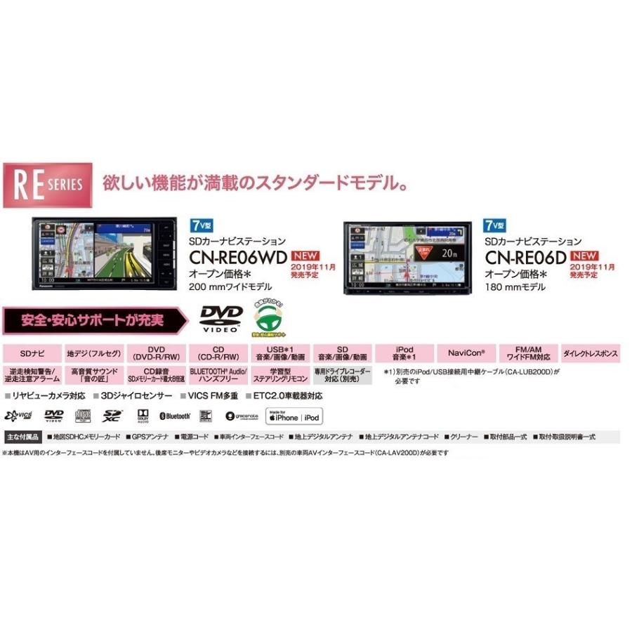 Panasonic CN-RE06WD SDカーナビ 200mmワイド 【公式通販】