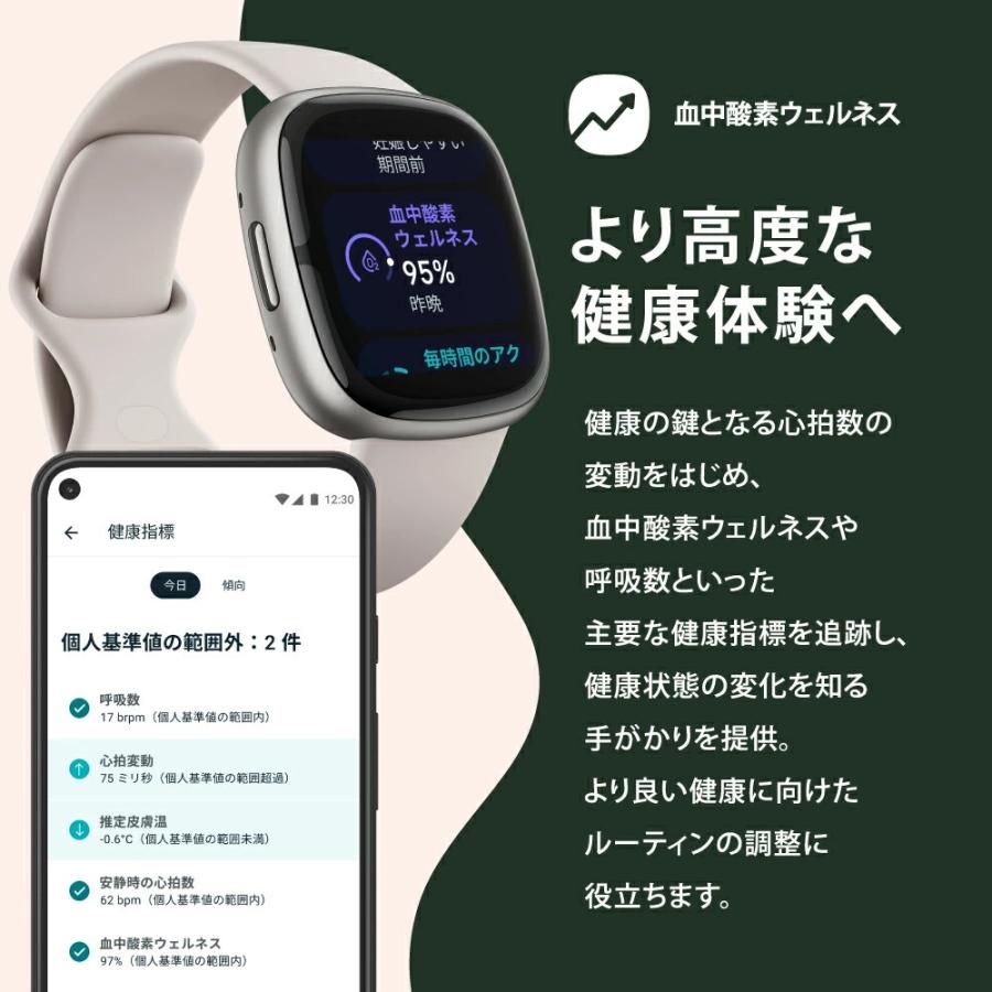 スマートフォン/携帯電話 Fitbit スマートウォッチ SENSE 2 SHADOW