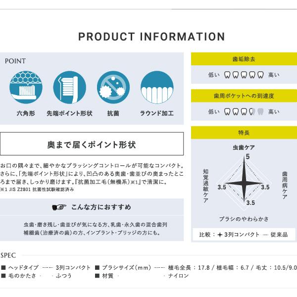 ソラデー替ブラシ ■3列 コンパクト ハニカムポイント毛（ふつう）備長炭 替えブラシ ソラデー専用 歯ブラシ 口臭予防 歯垢除去 オーラルケア | SOLADEY | 07