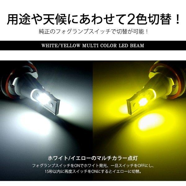 SH系/SH5/SH9/SHJ フォレスター LED フォグランプ HB4 12W 6000LM サイド発光 リフレクター拡散 2色切替/ツインカラー ホワイト/イエロー｜solae-shop｜03