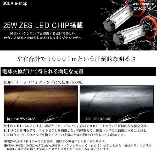 20系 前期 アルファード LED フォグランプ HB4 25W 9000ルーメン ZESチップ デュアル発光 3000K/4300K/6500K/8000K/10000K｜solae-shop｜02