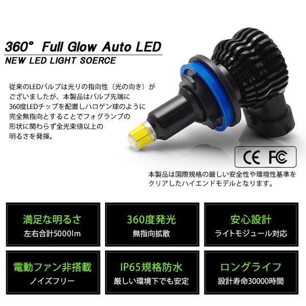 E12系 前期/中期/後期 ノート LED フォグランプ H8/H11 25W 5000ルーメン 全方向 360度発光 3000K/イエロー 車検対応｜solae-shop｜05