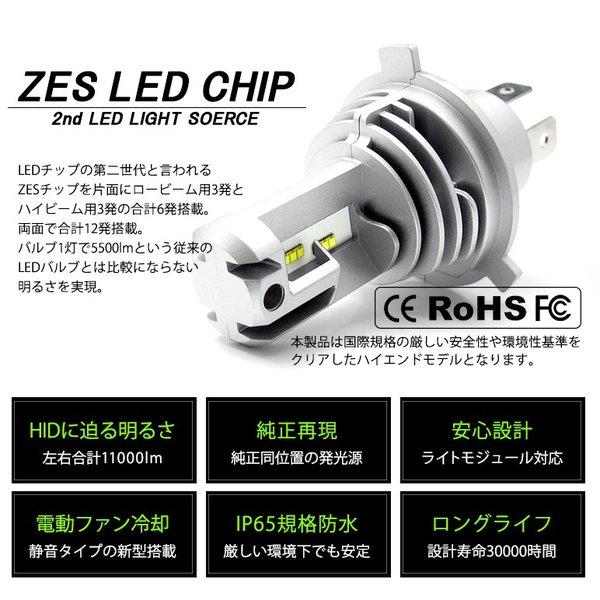 MG21S モコ LED ヘッドライト ロービーム/ハイビーム 切替 H4 Hi/Lo 55W 11000ルーメン 5500lm×2 ZESチップ デュアル発光 ホワイト｜solae-shop｜07