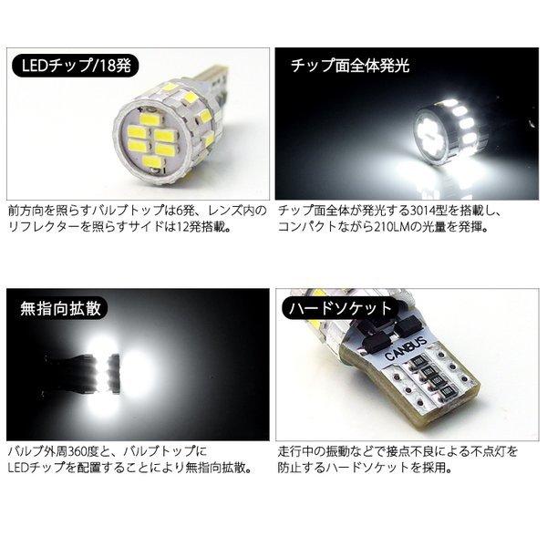 H53A/H58A 前期/中期/後期 パジェロミニ LED ポジション球 ナンバー灯 T10/T16 ウェッジ 2.4W 210LM 18チップ 3014SMD ホワイト/6000K 2個入り｜solae-shop｜06