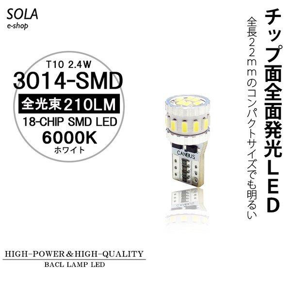 S13系 後期 180SX LED ポジション球 T10/T16 ウェッジ 2.4W 210LM 18 