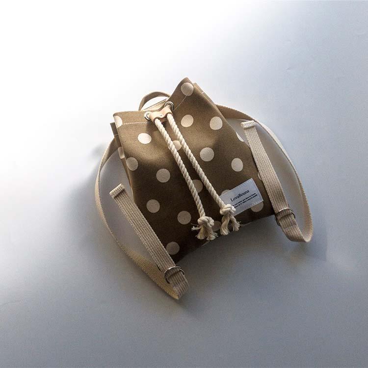 帆布のベビーリュック ドットベージュ 1歳 名入れ 一升餅 おしゃれ 日本製 出産祝い 誕生日 かわいい 男の子 女の子 ブランド 赤ちゃん リュックサック 名前入り バッグ ランドセル
