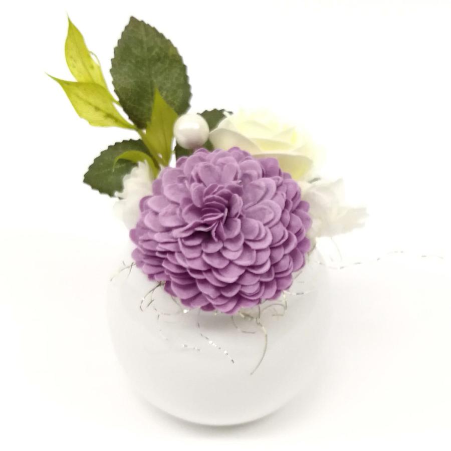 メーカー直送 ソープフラワー ギフト 仏花 和風 パープル クリアケース入り 送料無料 ギフト お供え