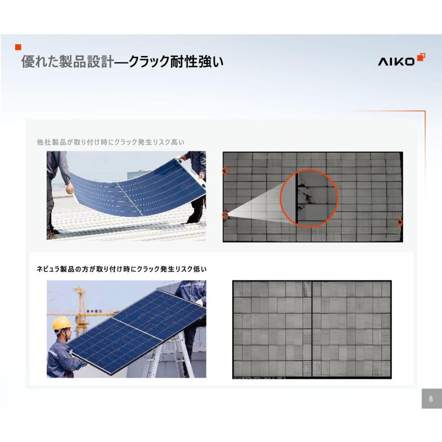 ソーラーパネル AIKO 単結晶440W AIKO-A440-MAH54Tm 厚み30mm ブラックフレーム 軽量 太陽光 発電 モジュールの画像