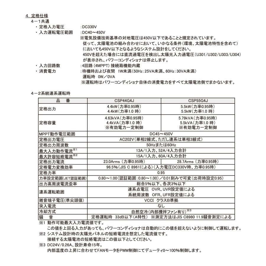 カナディアン・ソーラー パワーコンディショナCSP55G4J カナディアンソーラー 屋外置型 パワーコンディショナ 5.5kW