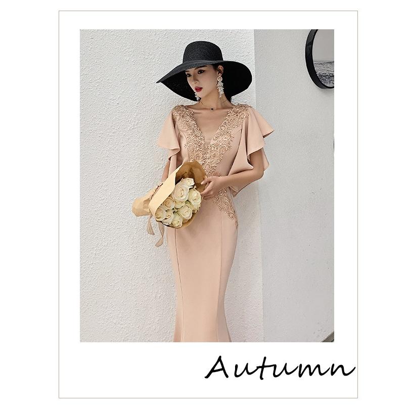 パーティドレス レディース マーメイドライン Vネック イブニングドレス ロングドレス 披露宴 二次会ドレス 結婚式 ドレス マキシ丈 発表会ドレス 司会ドレス If z Solas 通販 Yahoo ショッピング