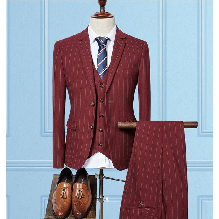 ビジネススーツ メンズスーツ おしゃれ 3ピーススーツ ストライプ柄 オールシーズン フォーマル セレモニー 結婚式 婚礼 舞台 男性用 通勤 夏物 Su l Solas 通販 Yahoo ショッピング