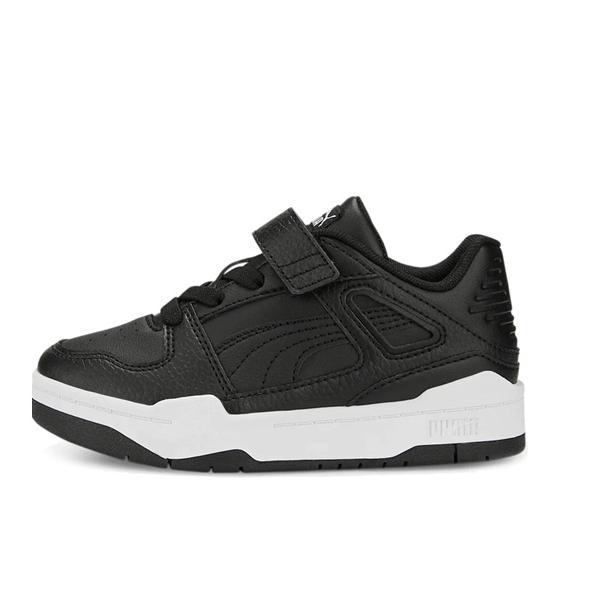 【PUMA】SLIPSTREAM LTH AC+ PS 387827-03 プーマ スリップ ストリーム レザー ミッド バスケットボール シューズ 黒白 キッズ 子供靴 スニーカー 体育館 面ファ｜solehunter｜02