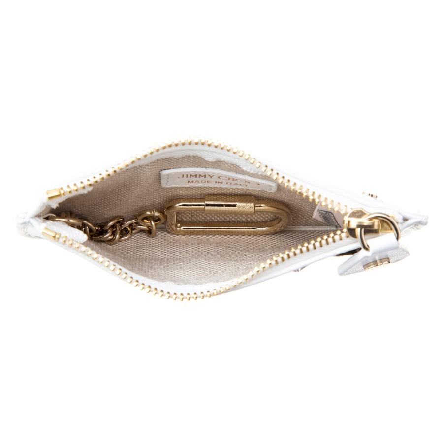 JIMMY CHOO（ジミーチュウ） コインケース NANCY LTR WHITE/METALLIC