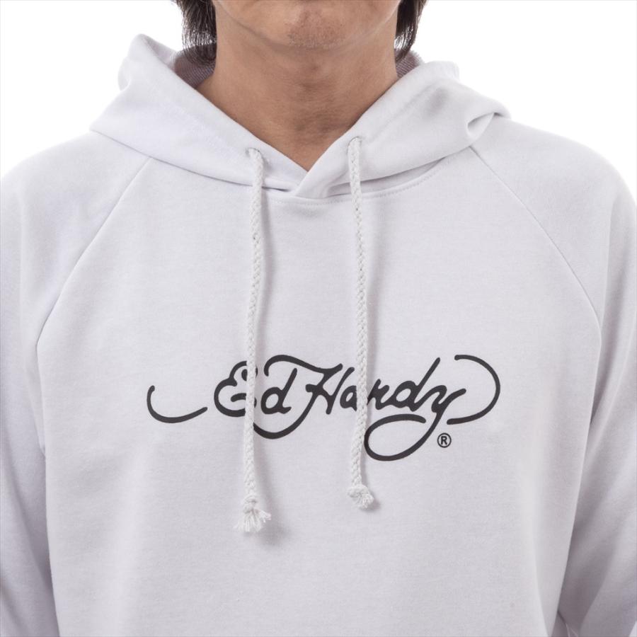エドハーディー パーカー ED C001 HARDY フーディー ロゴ 白 黒