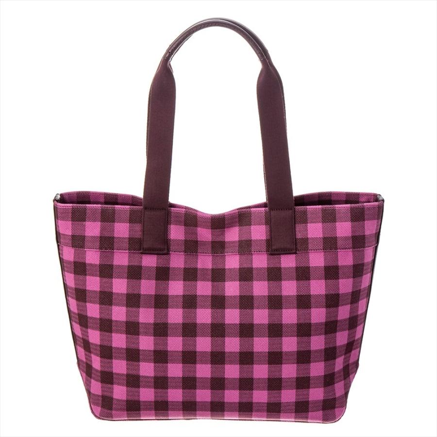 COACH チェック柄 キャンバス トートバッグ ピンク レッド　大容量 COACH（コーチ） コーチアウトレット トートバッグ F39848 レディース