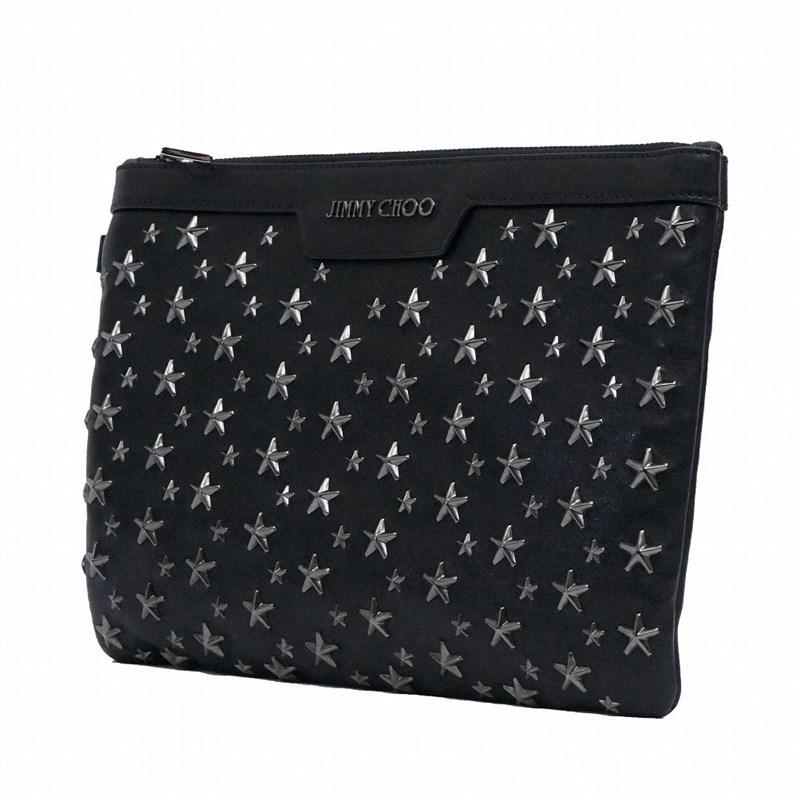 ジミーチュウ クラッチバッグ ポーチ DEREK/S BLS デレック 星型 スタッズ メンズ ブラック×ガンメタル JIMMY CHOO ポイント利用 爆買の画像