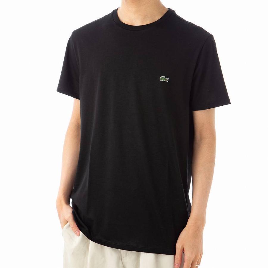 送料無料 ラコステ Tシャツ TH6709 031 BLACK 半袖 無地 メンズ 定番 LACOSTE LACOSTE（ラコステ） Tシャツ ブランド TH6709 031 クルーネック ワニ