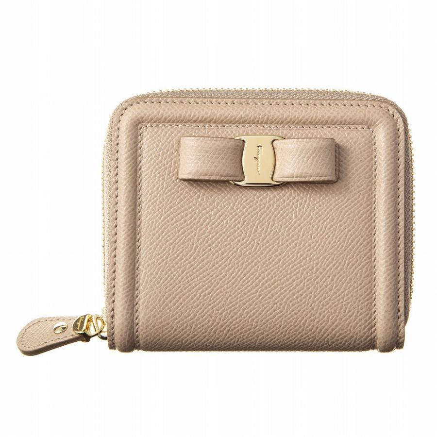 フェラガモ　財布　22-D156 マカダミア FERRAGAMO（フェラガモ） ラウンドファスナー折り財布 22D156 683536