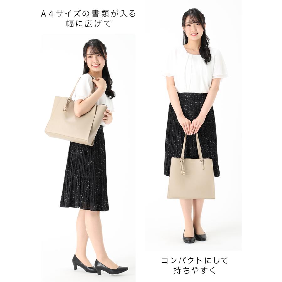 CLATHAS トートバッグ レディース a4 大きめ 大容量 軽い 肩掛け 軽量 A4サイズ 通勤 通学 ビジネス 20代 30代 40代 ポケット多い カメリアチャーム付き 爆買の画像