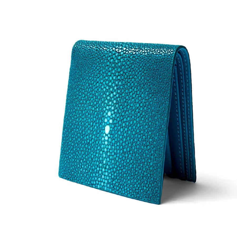 財布 二つ折り財布 スターマーク エイ革 スティングレイ ガルーシャ ブランド Atelie Aknas アトリエアクナス タイ製 高級 本革 フランス ターコイズ Akn0016 銀座 Hiko 通販 Yahoo ショッピング