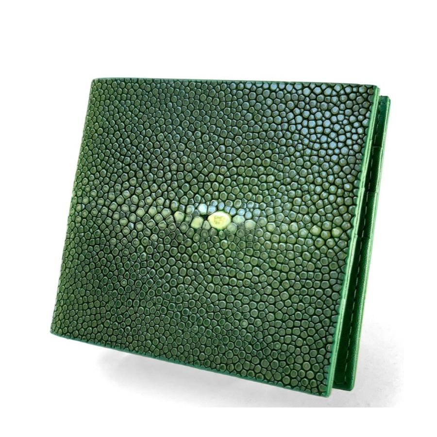 Atelie Aknas アトリエアクナス マネークリップ折財布 二つ折り財布 エイ革 スティングレイ ガルーシャ ブランド タイ製 高級 本革 フランス グリーン Akn0030 銀座 Hiko 通販 Yahoo ショッピング