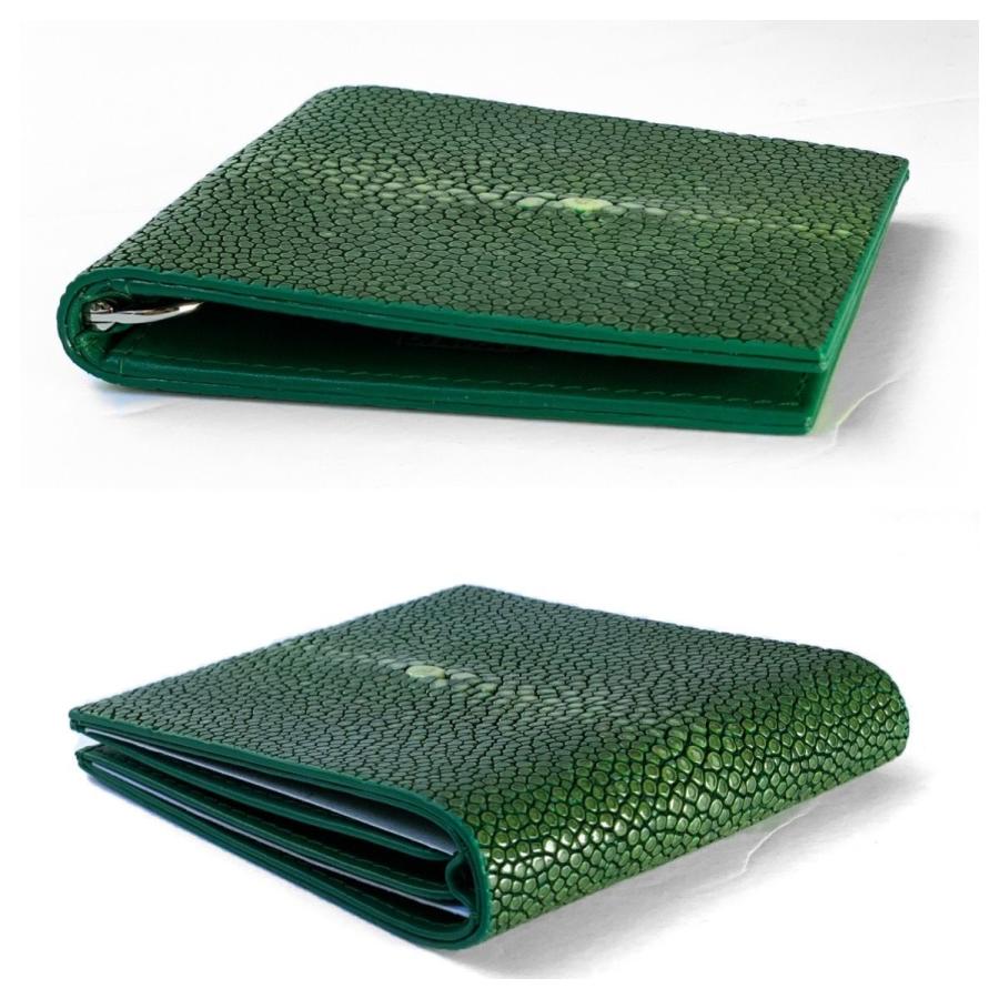 Atelie Aknas アトリエアクナス マネークリップ折財布 二つ折り財布 エイ革 スティングレイ ガルーシャ ブランド タイ製 高級 本革 フランス グリーン Akn0030 銀座 Hiko 通販 Yahoo ショッピング
