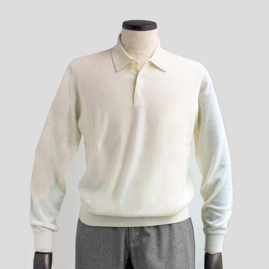ポロシャツ ニット ニットポロシャツ メンズ カジュアル ブランド アランペイン Alan Paine カシミヤ アイボリー イギリス Ala102z 銀座 Hiko 通販 Yahoo ショッピング