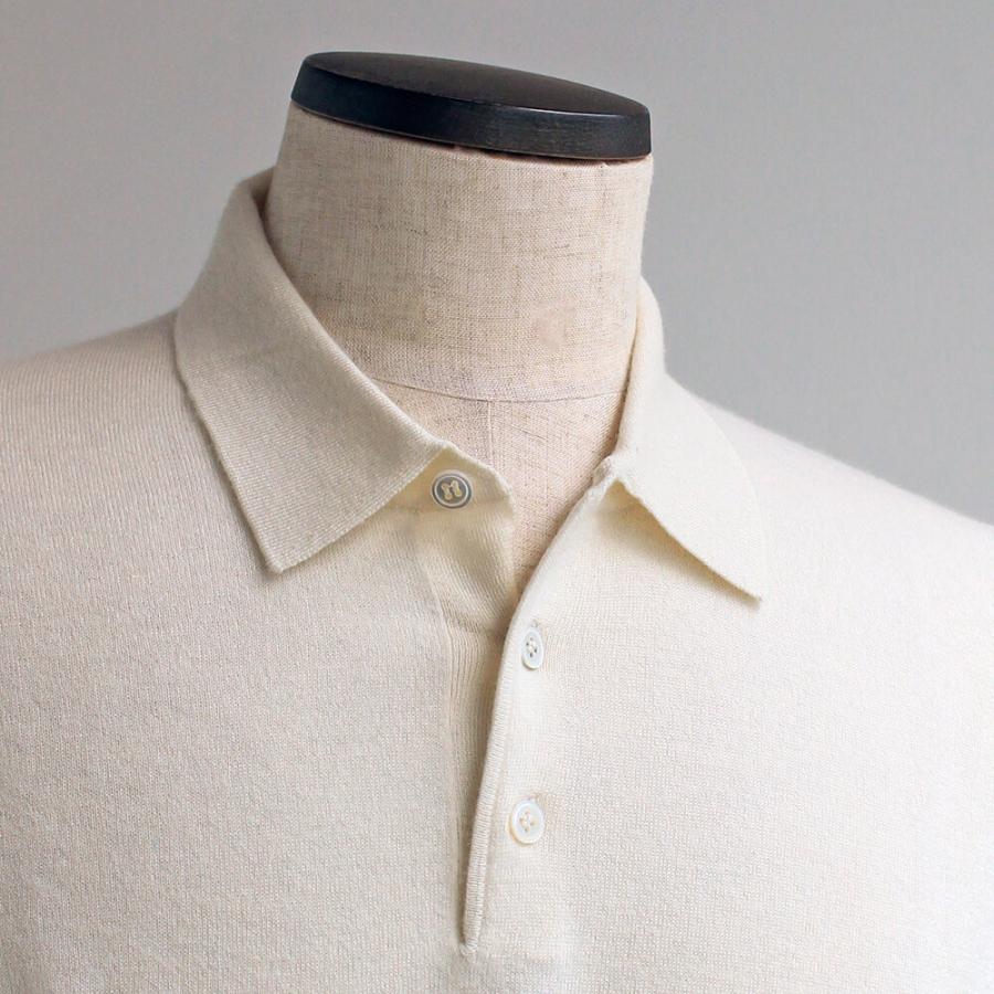 ポロシャツ ニット ニットポロシャツ メンズ カジュアル ブランド アランペイン Alan Paine カシミヤ アイボリー イギリス Ala102z 銀座 Hiko 通販 Yahoo ショッピング