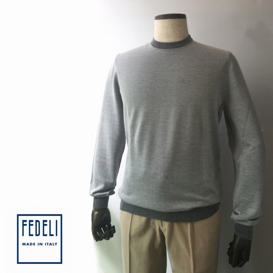 ニット セーター メンズ カシミヤ ブランド Fedeli フェデーリ カシミヤシルク グレー Fed 銀座 Hiko 通販 Yahoo ショッピング