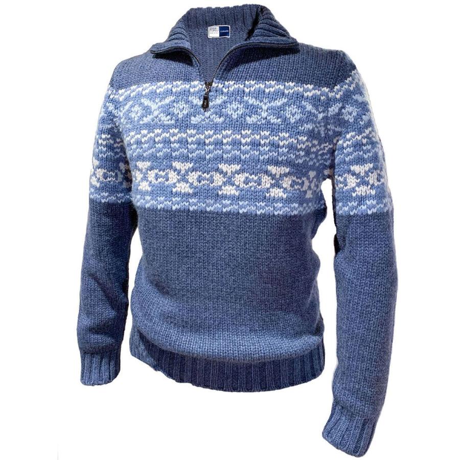 ニット セーター メンズ カジュアル ブランド Fedeli フェデーリ カシミヤ ブルー イタリア ハイネック ジップ ローゲージ 大きいサイズ Fed000 銀座 Hiko 通販 Yahoo ショッピング