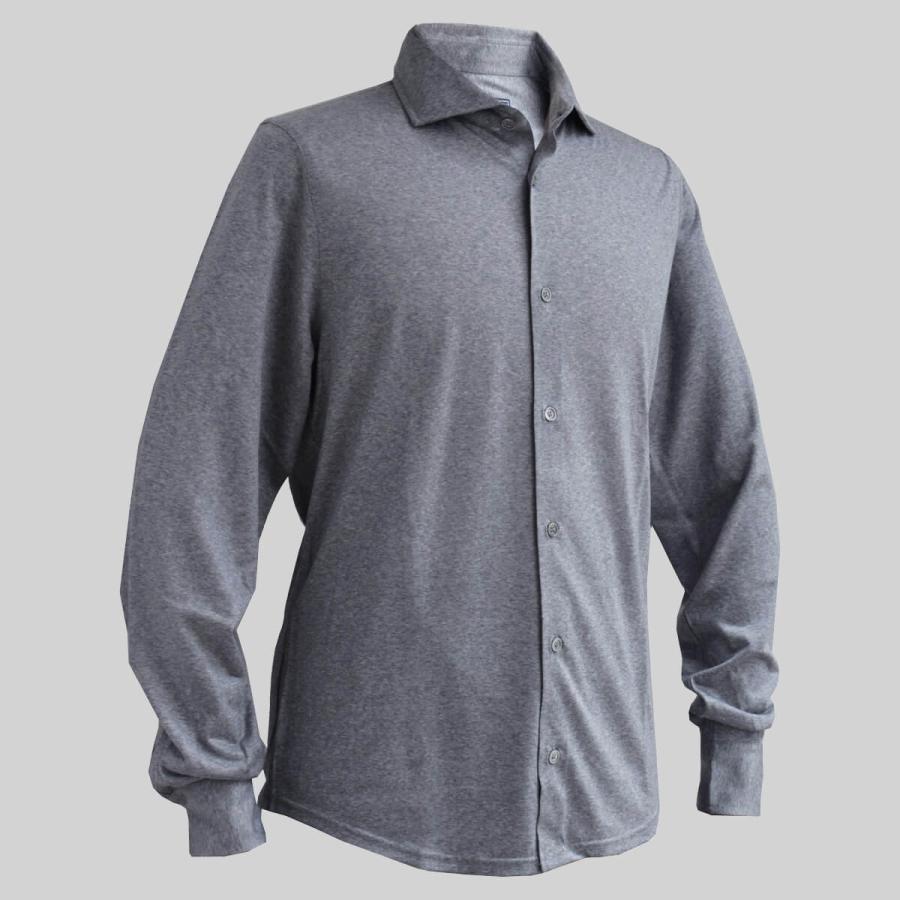 FEDELI／フェデーリ】 カジュアルウールシャツ ウール ジャージー  