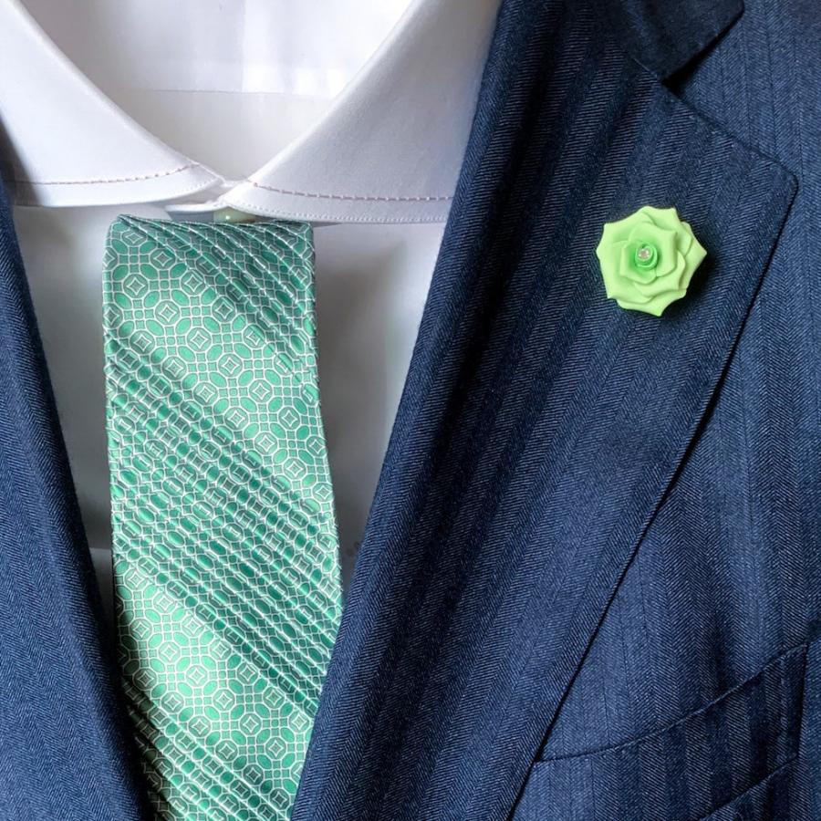 ラペルピン スワロフスキー スーツ メンズ カジュアル バラ 薔薇 黄緑 ライトグリーン フラワー ブートニエール おしゃれ Hik009 銀座 Hiko 通販 Yahoo ショッピング