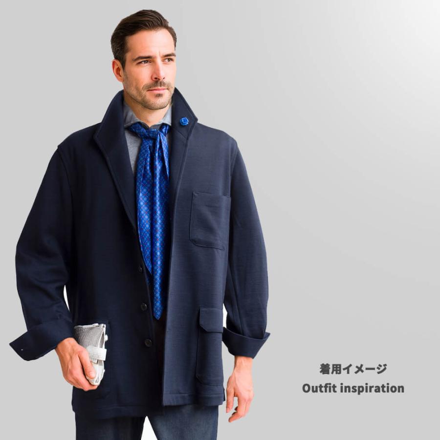 【Justo Gimeno／フストヒメーノ】テバジャケット TEBA classic ウール ストレッチ ネイビー (jus0004)の画像