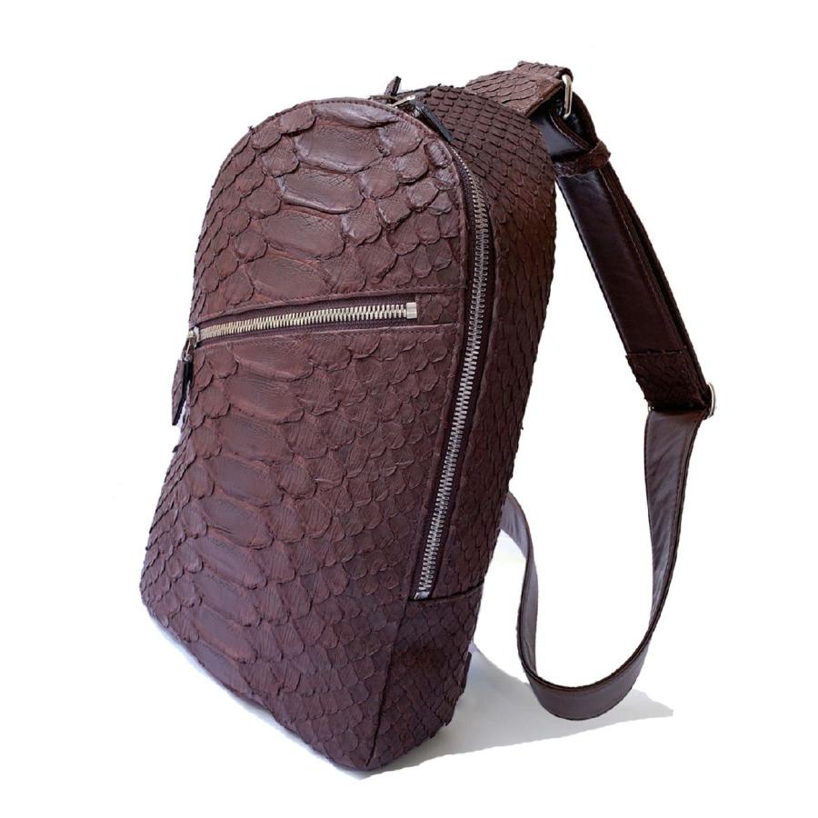 ボディバッグ ショルダーバッグ ヘビ革 パイソン ブランド レザック 日本製 高級 本革 プラムカラー ブラウン ボルドー Les 銀座 Hiko 通販 Yahoo ショッピング