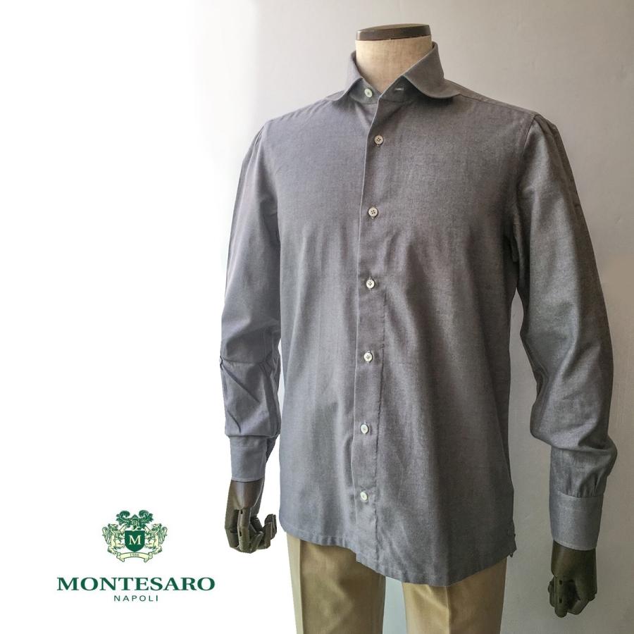 カジュアルシャツ シャツ コットンフランネル ブランド Montesaro モンテサーロ ラウンドカラー メンズ ナポリシャツ Mon0003 銀座 Hiko 通販 Yahoo ショッピング