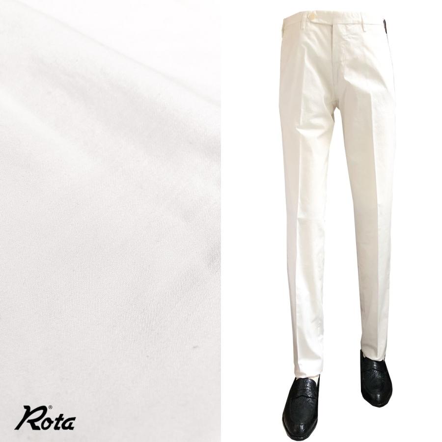 ボトムス メンズ ブランド Rota スリム ストレッチ コットン パンツ ホワイト Www Unipymes Com