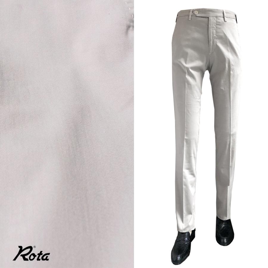 特売 ボトムス メンズ ブランド Rota スリム ストレッチ コットン シルク パンツグレー 安心の定価販売 Nooitmeergrasmaaien Be