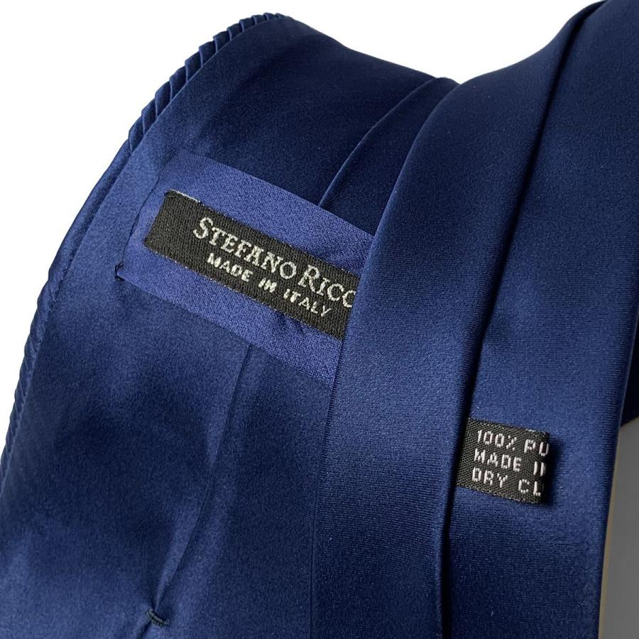 【STEFANO RICCI／ステファノリッチ】ネクタイポケットチーフセット ネクタイ ポケットチーフ ネイビー (ste00389)111の画像