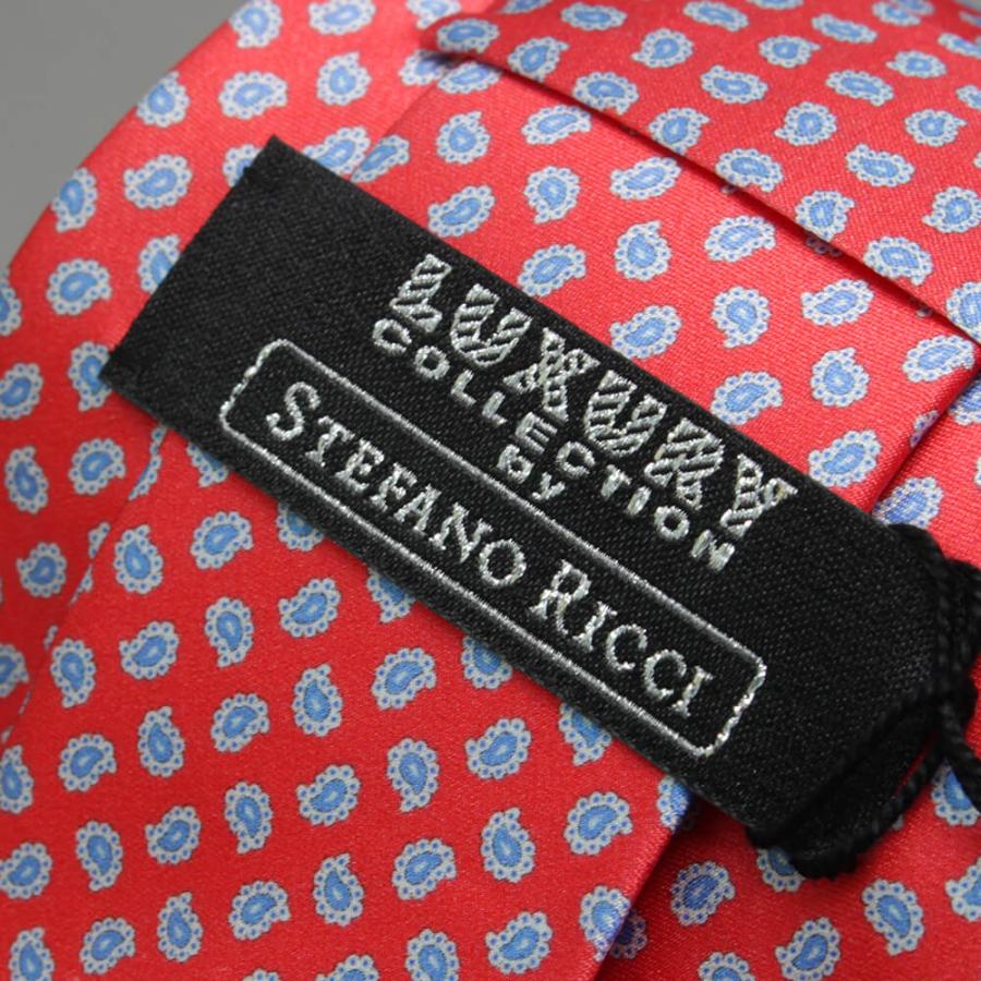 ステファノリッチ】ネクタイ ｜シルク ストレッチ レッド 赤 (ste00940