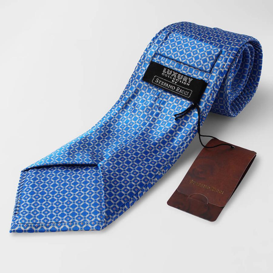 【STEFANO RICCI／ステファノリッチ】ネクタイポケットチーフセット ネクタイ ポケットチーフ ブルー (ste01177)の画像