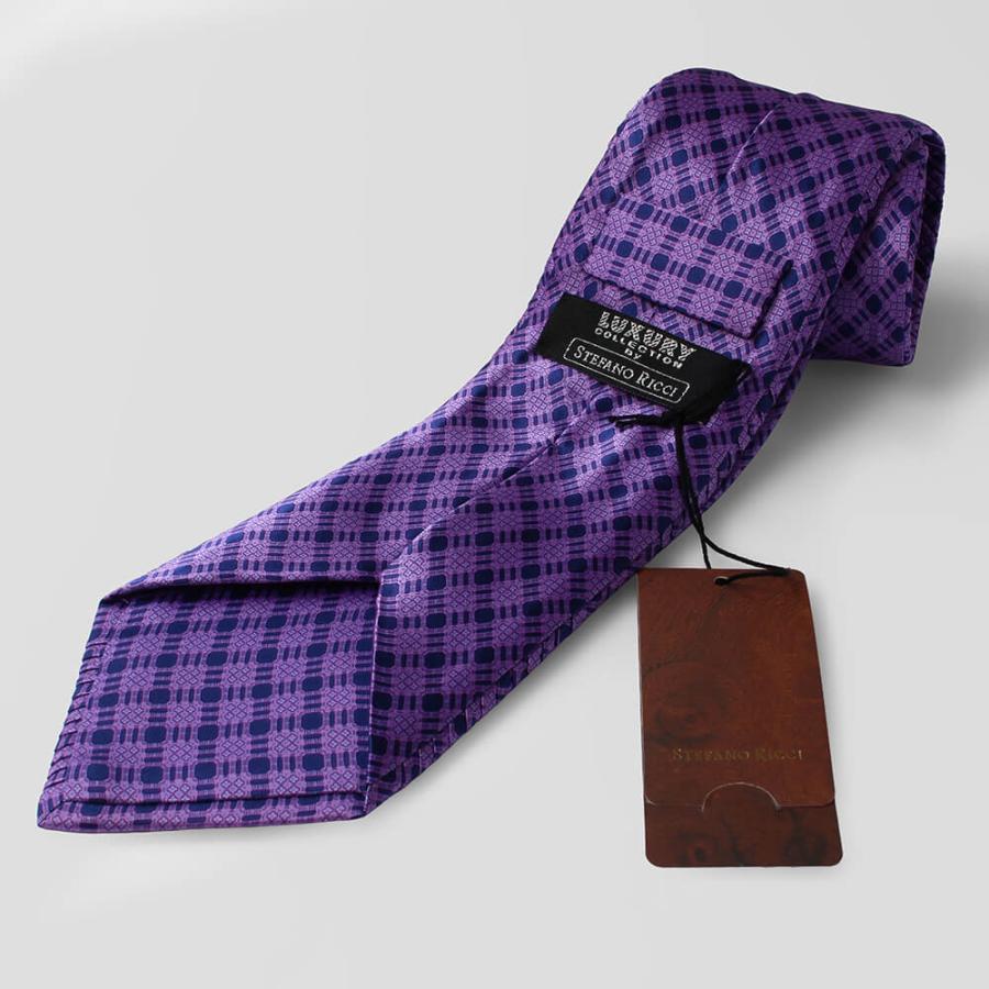 【STEFANO RICCI／ステファノリッチ】ネクタイポケットチーフセット ネクタイ ポケットチーフ パープル (ste01179)の画像