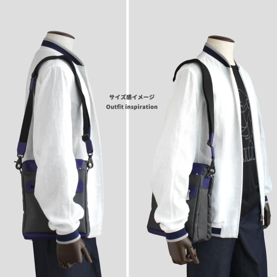 3色【TecknoMonster/テクノモンスター】カーボンファイバーショルダーバッグの画像
