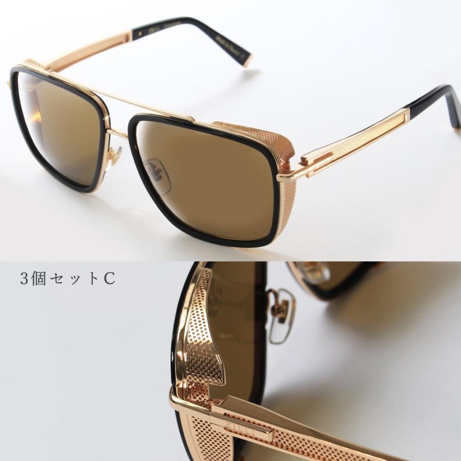 ZILLI (ジリー) 3個セット サングラス チタン ティアドロップ 本