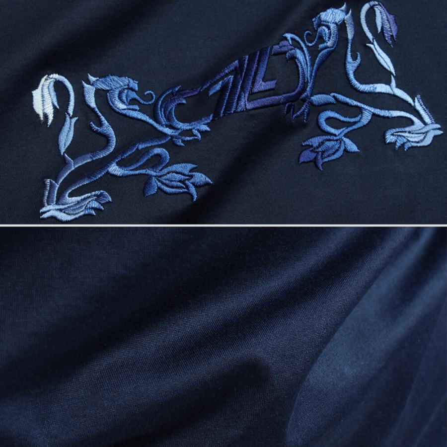 ZILLI ジリー Tシャツ カットソー 半袖シャツ メンズ カジュアル ブランド コットン メンズ ネイビー 紺 おしゃれ 紳士服 高級 大きいサイズの画像