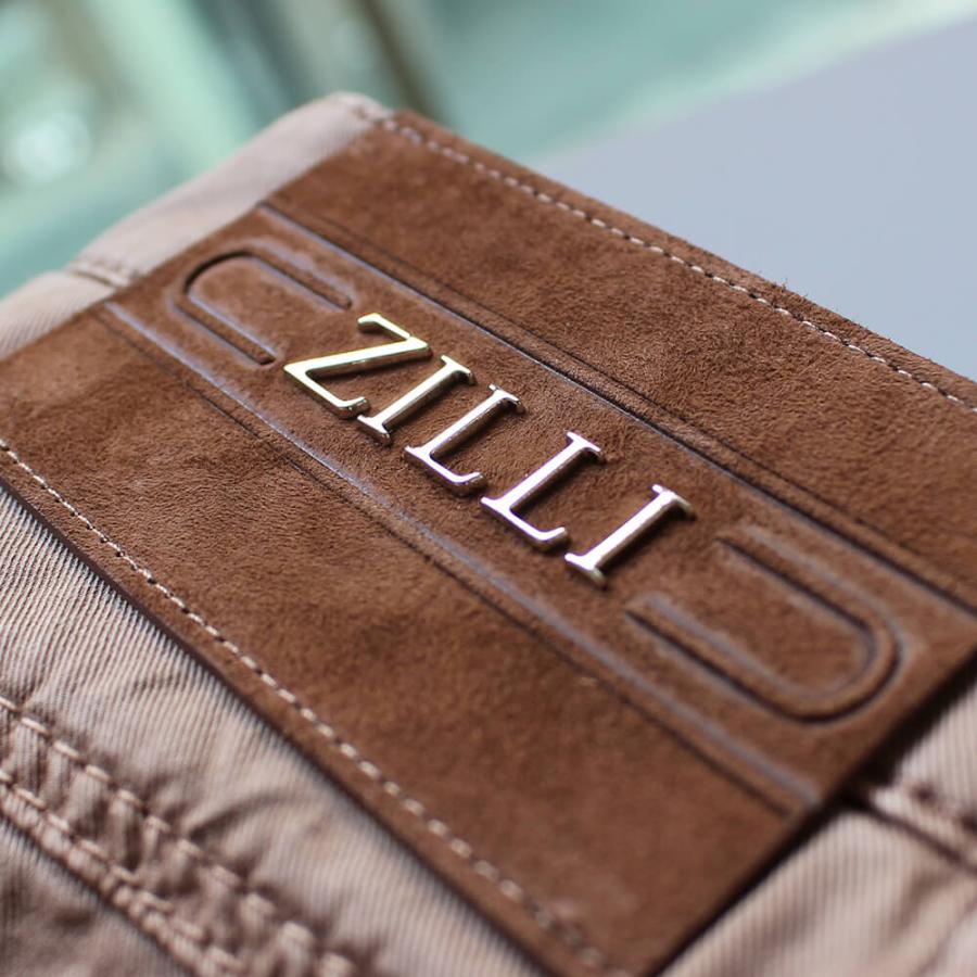 ZILLI (ジリー) パンツ コットンストレッチ カジュアル ストレッチジーンズ メンズ ジーパン カジュアルパンツ おしゃれ 高級 ストレッチ 本革の画像