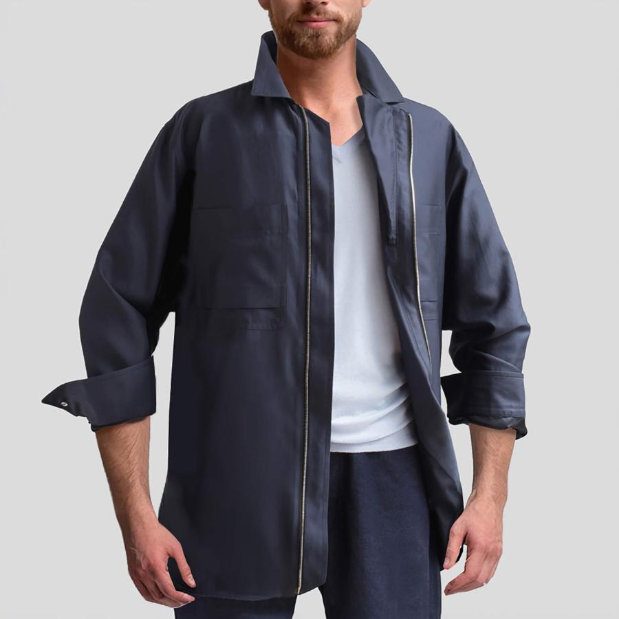 AURALEE ネイビーシルク長袖シャツ サイズ1 AURALEE ネイビーシルク長袖シャツ サイズ1