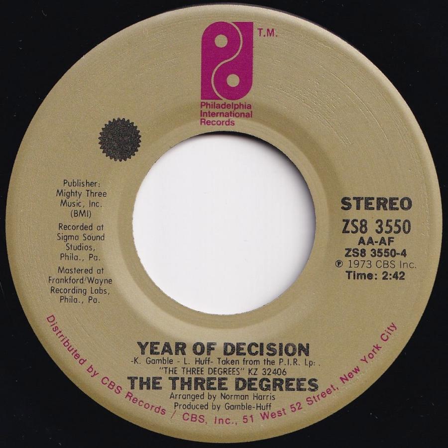 Three Degrees When Will I See You Again / Year Of Decision Philadelphia International US ZS8 3550 204905 SOUL ソウル レコード 7インチ 45｜solidityrecords｜02