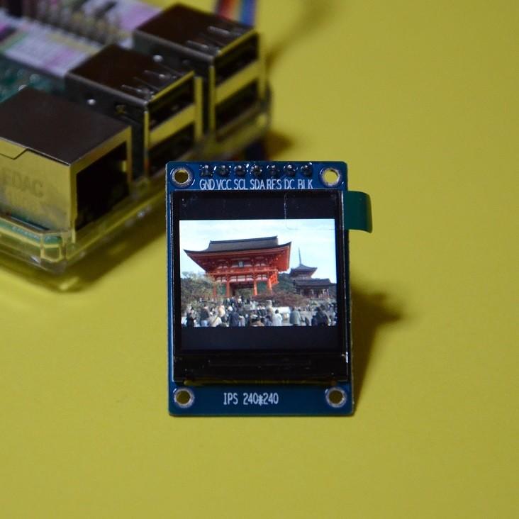 1.3inch IPS液晶モニタ（SPI接続 240x240ドット）ラズベリーパイ